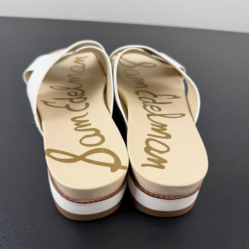 Sam Edelman Audrea Slide Sandals Womens 9.5M White Leather Crisscross Strap - Picture 9 of 15